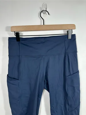 Lululemon Fast & Free Crop II Nulux 19” True‎ Navy Running Leggings Size 10 thumbnail 5