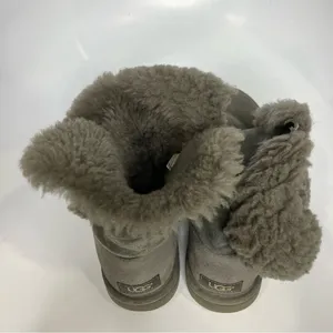 UGG Bailey Button gray suede‎ boots size 8 thumbnail 5