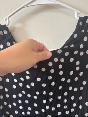 Kensie Black and White Polka Dot Tie-Front Top thumbnail 3