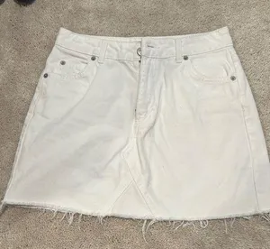 Topshop White Denim Skirt thumbnail 1