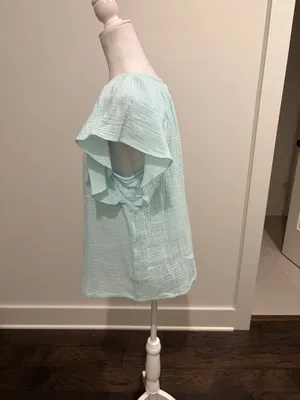 New With Tags Evereve Roan & RyanElliott Gauze Split Neck Top Sz M thumbnail 2