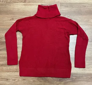 Talbots Red Cowl Neck Knit Sweater Womens Size Medium Turtleneck Pullover thumbnail 1