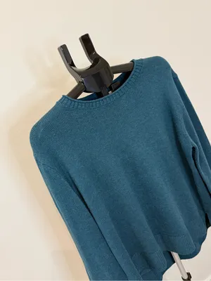 Ella Moss Teal Green Crewneck High-Low Sweater Size Large thumbnail 3