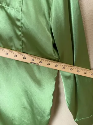Princess Polly Oversized Satin Button Down Shirt Top Blouse Green Size Small / 2 thumbnail 5