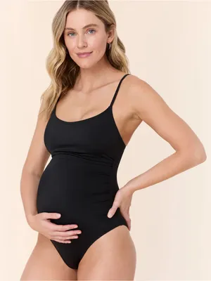 Andie The Amalfi Maternity One Piece Swimsuit Black NEW thumbnail 1