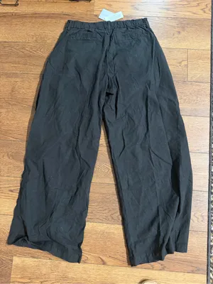 NWT American eagle low rise linen blend trouser size 4 regular black thumbnail 5