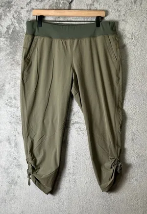 Gramicci Womens Cargo Capri Pants Large Olive Green Hiking Outdoor Drawstring‎ thumbnail 1
