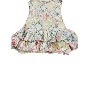 Loveshackfancy RARE Cottagecore Ruffled White Violet Mini Dress in Magic Light thumbnail 4