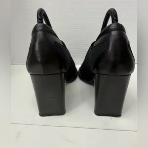 Donald J Pliner Black Stretch Crepe Block Heel Shootie Pumps size 9 thumbnail 8