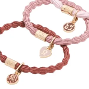 Lululemon Charm Hair Ties 3 Pack Blissful Pink/Red Clay/Rockwood/Gold thumbnail 2