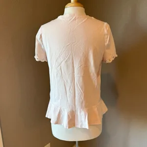 Kate Spade Blush Pink Gold Stud Ruffle Hem Top Large thumbnail 3