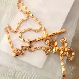 NEW 24k Yellow Gold Vermeil Crucifix Cross Pendant Necklace,‎ 16-18” thumbnail 11