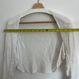 Crochet Open Front Crop Cardigan Mesh Bolero Knit Top thumbnail 5