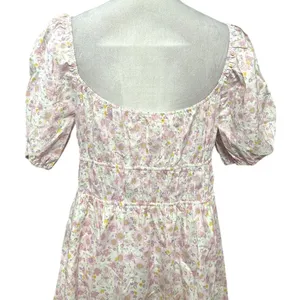 Elodie Pullover Mini Dress Floral Print Puff Sleeve Low Back Pink Size XL NWOT thumbnail 5