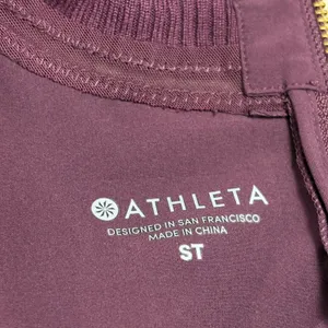 Athleta Initiative Mock Neck Mini Shift Dress Women SM Tall Plum Sleeveless Zip thumbnail 9