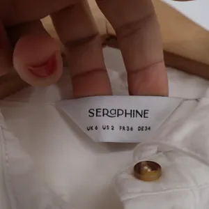 Seraphine White Cotton Maternity Shirt Dress Tie Waist Long Sleeve US 2 UK 6 thumbnail 3