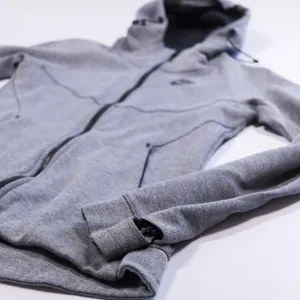 Nike Tech Fleece Hoodie Women XS Gray Full Zip Scuba Neck Jacket 842845-092 thumbnail 3