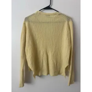 ATM S Cashmere Deep-V Cardigan in Light Yellow thumbnail 6
