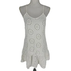Maaji White Eyelet Spaghetti Strap Swim Cover-Up Dress Size S‎ thumbnail 3
