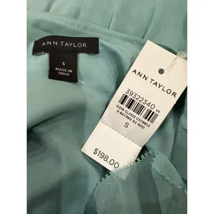 Ann Taylor Sage Blue Ruffle Tiered‎ Maxi Dress Size S Fairycore Romantic thumbnail 6