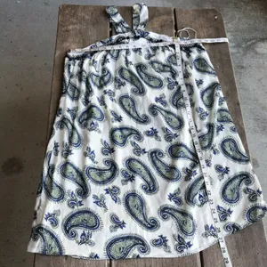 Skies Are Blue Pom Pom Paisley Halter Dress NEW NWT‎ White Size Small thumbnail 5