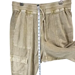 Daily Practice Anthropologie Evergreen Cargo Pants Womens M Tan Cropped Utility thumbnail 6
