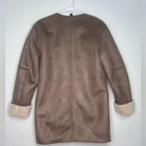 TRF Outerwear women’s size XS Faux Suede Sherpa Coat – Camel Brown(C11)✨ thumbnail 7