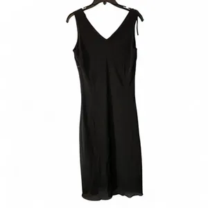 Joyce Leslie Y2K Goth Skater Core Black Midi Dress M Medium Baby Doll V Neck thumbnail 5