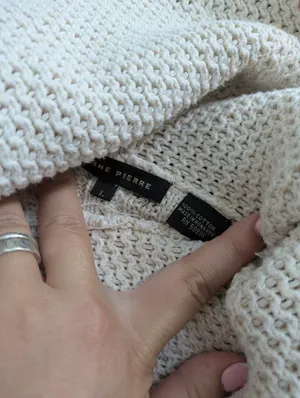 Jeanne Pierre Cowl Neck Cable Knit Sweater Size Large thumbnail 3