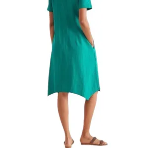 Soft Surroundings Danielle Button Midi Dress Teal Blue Green Size Small thumbnail 2