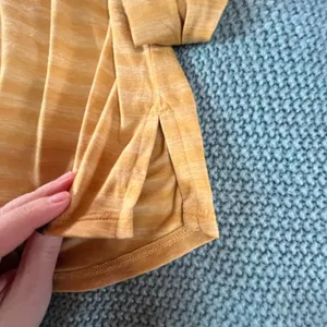 L.L. Bean Blouse Yellow Striped Long Sleeve XL 1/4 Button Soft Stretchy EUC thumbnail 4