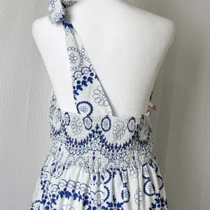 Hapsha Curve Maxi Dress Women 2XL Blue One Shoulder Smocked Tiered Boho Beachy thumbnail 10