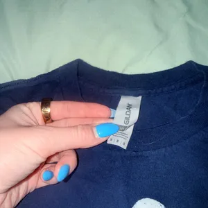 Gildan Navy T-Shirt with White Graphic thumbnail 3