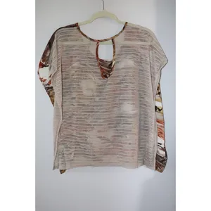 Earthtone abstract print blouse Multiple Size M thumbnail 4