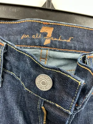 7 For All Mankind Women's Dark Blue Flare Jeans 999 thumbnail 5