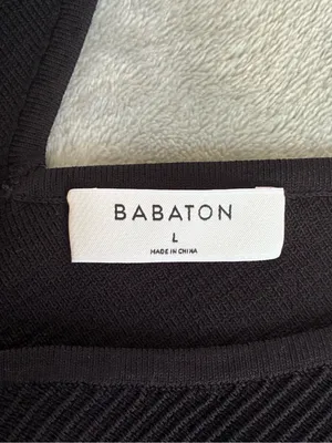 Aritzia Babaton sculpt Black Ribbed V-Neck Tank Top minimalist streetwear L thumbnail 4