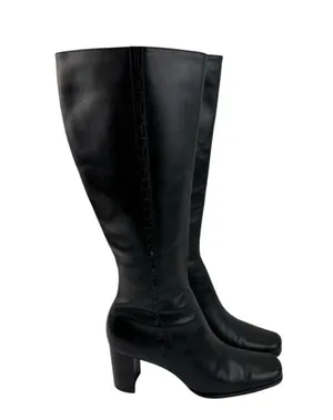 *Worthington Renee Boots Women’s Size 8 Black Leather Tall Classic Dark Acadamia thumbnail 4