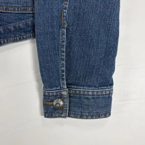 Lauren Ralph Lauren Denim Trucker Jacket Medium Wash Concho Buttons Blue Large thumbnail 9