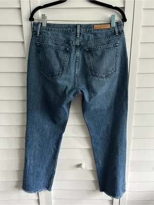 Grlfrnd | Tatum raw hem cropped jeans in always now wash thumbnail 4