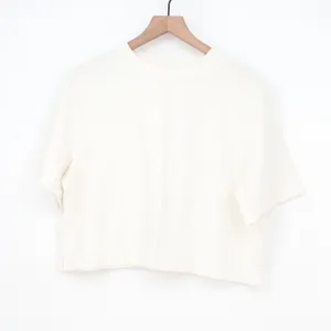 A New Day Womens Cream Cropped Short Sleeve T-Shirt Relaxed Fit Large thumbnail 2