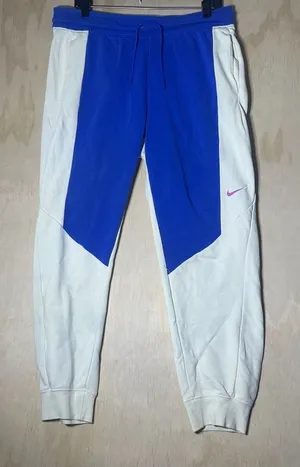 Nike Women’s Sports Joggers‎ Pants Size Large Blue And White Pink Swoosh thumbnail 1
