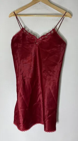 Vintage Val Mode Red Slip‎ Nightgown Medium thumbnail 1