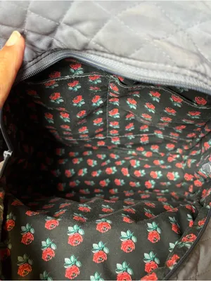 Vera Bradley Essential Compact Quilted Light Gray Mini Backpack thumbnail 7