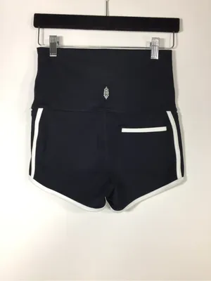 Free People Sporty Black High-Rise Athletic Shorts with White Trim thumbnail 10