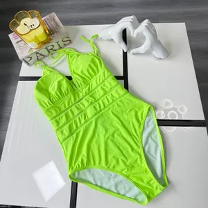 💚 Neon Lime Green Mesh Crochet One-Piece Swimsuit - Size L💚 thumbnail 2