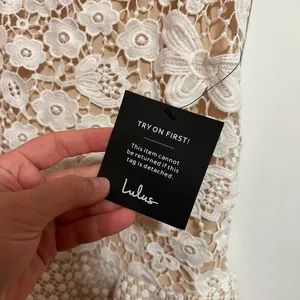 #131 Lulus • My Dearest White Lace • Short Sleeve Mini Dress Nwt thumbnail 9