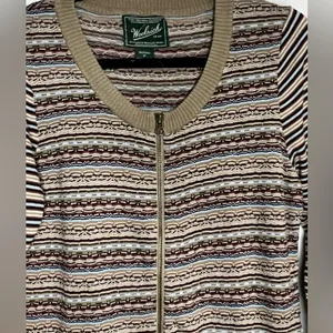 VTG - Woolrich women’s full zip colorful print sweater - Size Medium thumbnail 8