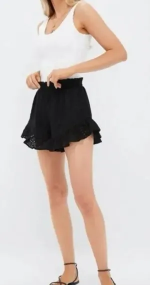 Tuckernuck Pomander Place Black Eyelet Skye Ruffle Shorts NWT Size S thumbnail 1