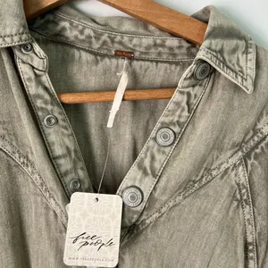 Free People Mad Love‎ Denim Midi Dress size Small BRAND NEW thumbnail 6