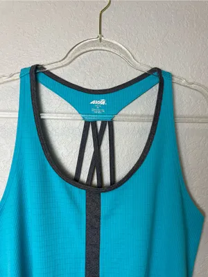 Avia Teal Tank with Gray Center Stripe and Strappy Back Size XL thumbnail 3